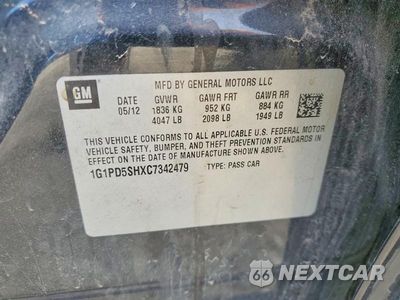 Zdjęcie 12 z 12 samochodu: 2012 CHEVROLET CRUZE LS VIN:1G1PD5SHXC7342479 - miniatura