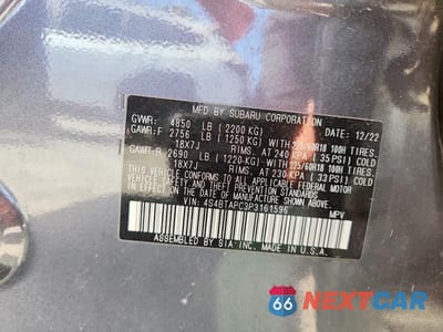 Zdjęcie 13 z 13 samochodu: 2023 SUBARU OUTBACK VIN:4S4BTAPC3P3161596 - miniatura