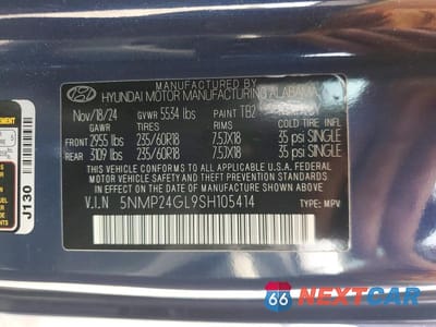 Zdjęcie 14 z 14 samochodu: 2025 HYUNDAI SANTA FE SEL VIN:5NMP24GL9SH105414 - miniatura