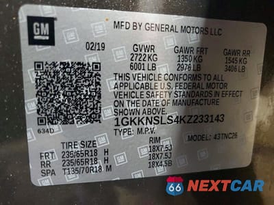 Zdjęcie 13 z 13 samochodu: 2019 GMC ACADIA SLE VIN:1GKKNSLS4KZ233143 - miniatura