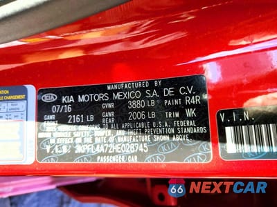 Zdjęcie 12 z 12 samochodu: 2017 KIA FORTE S VIN:3KPFL4A72HE028745 - miniatura