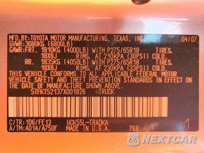 Zdjęcie 12 z 13 samochodu: 2007 TOYOTA TUNDRA BASE VIN:5TFKT52137X001826 - miniatura