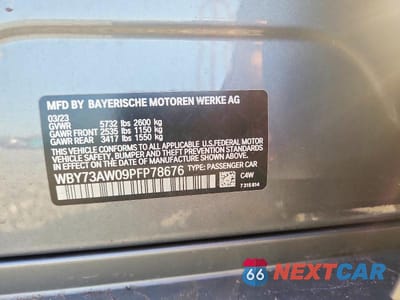 Zdjęcie 12 z 12 samochodu: 2023 BMW I4 EDRIVE 40 VIN:WBY73AW09PFP78676 - miniatura
