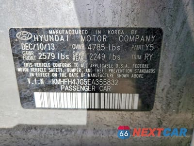 Zdjęcie 12 z 12 samochodu: 2014 HYUNDAI AZERA LIMITED VIN:KMHFH4JG5EA355832 - miniatura