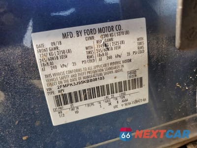 Zdjęcie 13 z 13 samochodu: 2019 FORD EDGE SEL VIN:2FMPK3J95KBB08103 - miniatura
