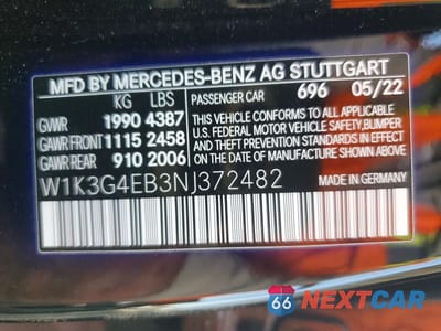 Zdjęcie 12 z 12 samochodu: 2022 MERCEDES-BENZ A 220 VIN:W1K3G4EB3NJ372482 - miniatura