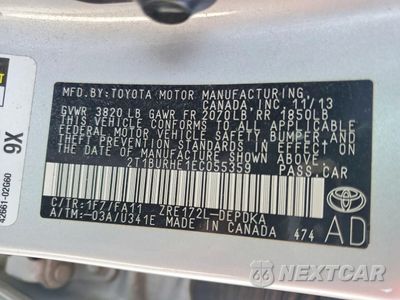 Zdjęcie 12 z 13 samochodu: 2014 TOYOTA COROLLA L VIN:2T1BURHE1EC055359 - miniatura