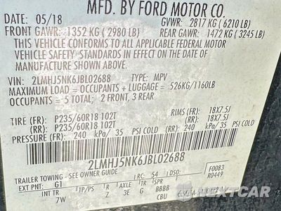 Zdjęcie 10 z 10 samochodu: 2018 LINCOLN TOWNHOUSE MKT VIN:2LMHJ5NK6JBL02688 - miniatura