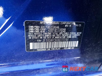 Zdjęcie 13 z 13 samochodu: 2025 SUBARU IMPREZA SPORT VIN:JF1GUAFC6S8277191 - miniatura