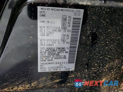 Zdjęcie 12 z 12 samochodu: 2015 NISSAN PATHFINDER S VIN:5N1AR2MN9FC644725 - miniatura