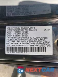 Zdjęcie 13 z 13 samochodu: 2024 HONDA ACCORD EX VIN:1HGCY1F36RA075310 - miniatura