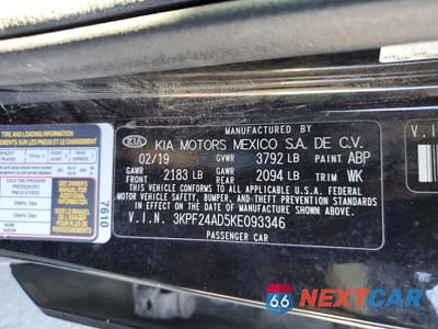 Zdjęcie 12 z 12 samochodu: 2019 KIA FORTE LXS VIN:3KPF24AD5KE093346 - miniatura