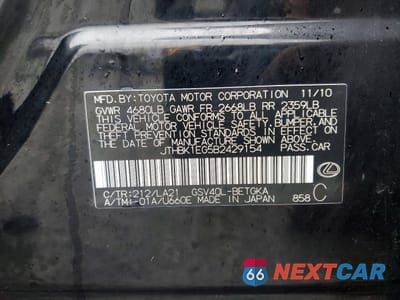 Zdjęcie 13 z 14 samochodu: 2011 LEXUS ES 350 BASE VIN:JTHBK1EG5B2429154 - miniatura