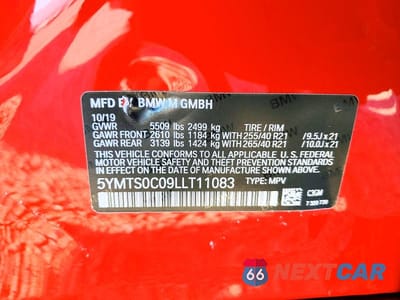 Zdjęcie 13 z 13 samochodu: 2020 BMW X3 M COMPETITION VIN:5YMTS0C09LLT11083 - miniatura