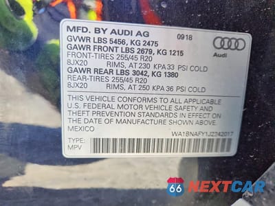 Zdjęcie 13 z 14 samochodu: 2018 AUDI Q5 PREMIUM PLUS VIN:WA1BNAFY1J2242017 - miniatura
