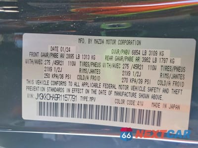 Zdjęcie 14 z 14 samochodu: 2024 MAZDA CX-90 PREMIUM VIN:JM3KKDHA9R1157791 - miniatura