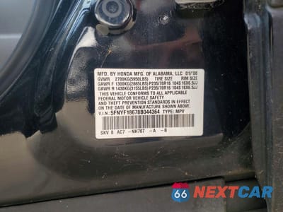 Zdjęcie 13 z 13 samochodu: 2008 HONDA PILOT EXL VIN:5FNYF18678B044364 - miniatura