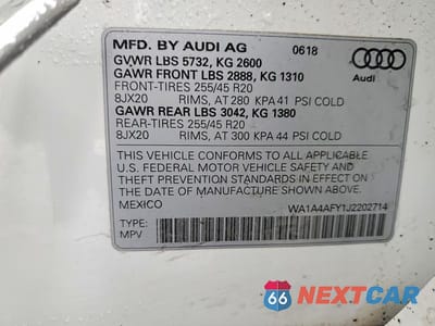 Zdjęcie 14 z 14 samochodu: 2018 AUDI SQ5 PREMIUM PLUS VIN:WA1A4AFY1J2202714 - miniatura