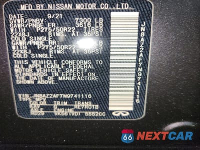 Zdjęcie 14 z 14 samochodu: 2022 INFINITI QX80 PREMIUM SELECT VIN:JN8AZ2AF7N9741116 - miniatura