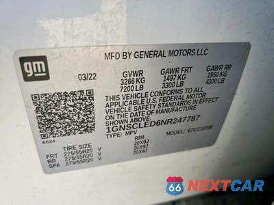 Zdjęcie 13 z 13 samochodu: 2022 CHEVROLET TAHOE C1500 VIN:1GNSCLED6NR247787 - miniatura
