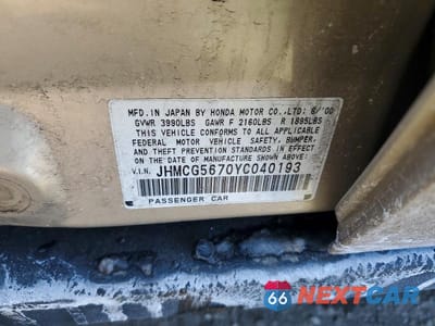 Zdjęcie 12 z 12 samochodu: 2000 HONDA ACCORD SE VIN:JHMCG5670YC040193 - miniatura