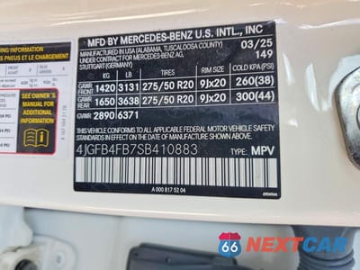 Zdjęcie 12 z 12 samochodu: 2025 MERCEDES-BENZ GLE 350 4MATIC VIN:4JGFB4FB7SB410883 - miniatura