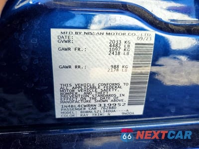 Zdjęcie 13 z 13 samochodu: 2024 NISSAN ALTIMA 2.5 SR VIN:1N4BL4CW8RN319952 - miniatura