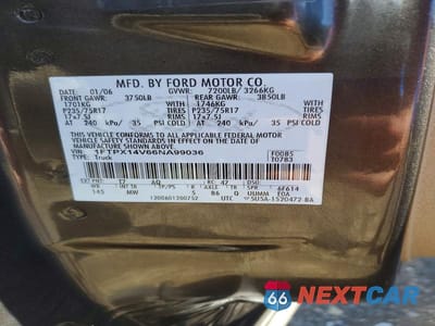 Zdjęcie 12 z 12 samochodu: 2006 FORD F150 VIN:1FTPX14V66NA99036 - miniatura