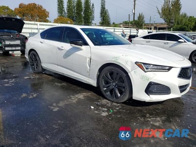 Czwarte zdjęcie samochodu z boku: 2021 ACURA TLX TECHNOLOGY VIN:19UUB5F42MA009450 - miniatura