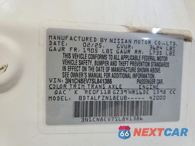 Zdjęcie 12 z 12 samochodu: 2025 NISSAN VERSA SV VIN:3N1CN8EV7SL841386 - miniatura