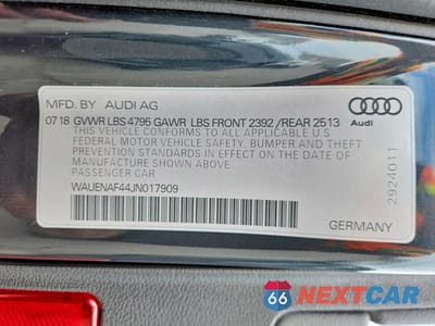 Zdjęcie 12 z 12 samochodu: 2018 AUDI A4 PREMIUM PLUS VIN:WAUENAF44JN017909 - miniatura