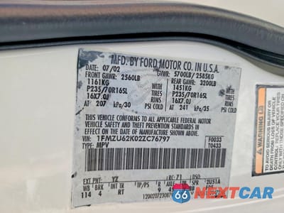 Zdjęcie 12 z 12 samochodu: 2002 FORD EXPLORER XLS VIN:1FMZU62K02ZC76797 - miniatura