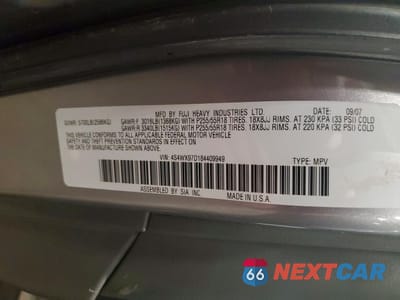 Zdjęcie 13 z 13 samochodu: 2008 SUBARU TRIBECA LIMITED VIN:4S4WX97D184409949 - miniatura