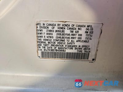 Zdjęcie 12 z 12 samochodu: 2006 HONDA RIDGELINE RTL VIN:2HJYK16576H516183 - miniatura