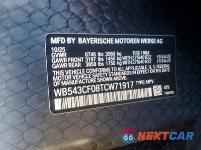 Zdjęcie 13 z 13 samochodu: 2026 BMW IX XDRIVE45 VIN:WB543CF08TCW71917 - miniatura