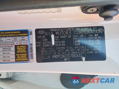 Zdjęcie 12 z 12 samochodu: 2012 KIA SPORTAGE EX VIN:KNDPC3A27C7192472 - miniatura