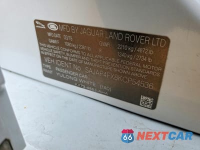 Zdjęcie 12 z 12 samochodu: 2019 JAGUAR XE LANDMARK VIN:SAJAP4FX8KCP54536 - miniatura