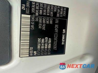 Zdjęcie 10 z 10 samochodu: 2019 MERCEDES-BENZ SPRINTER 2500 VIN:WD4PF1CD5KT005087 - miniatura