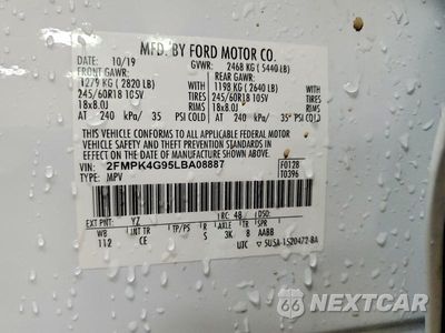 Zdjęcie 14 z 14 samochodu: 2020 FORD EDGE SE VIN:2FMPK4G95LBA08887 - miniatura