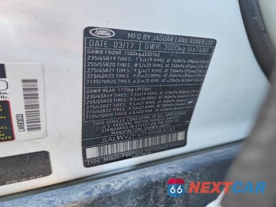 Zdjęcie 13 z 13 samochodu: 2017 LAND ROVER RANGE ROVER SPORT HSE DYNAMIC VIN:SALWV2FV7HA683033 - miniatura