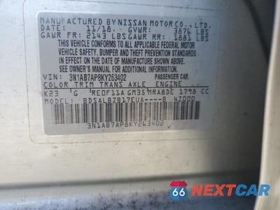 Zdjęcie 13 z 13 samochodu: 2019 NISSAN SENTRA S VIN:3N1AB7AP8KY263402 - miniatura
