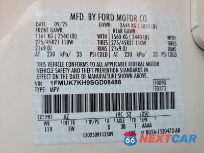 Zdjęcie 13 z 13 samochodu: 2025 FORD EXPLORER ST-LINE VIN:1FMUK7KH9SGD08488 - miniatura