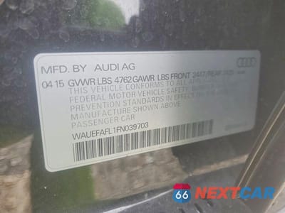 Zdjęcie 13 z 13 samochodu: 2015 AUDI A4 PREMIUM PLUS VIN:WAUEFAFL1FN039703 - miniatura