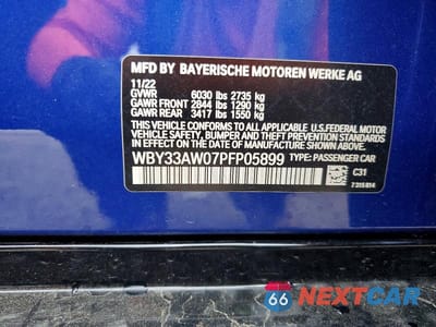 Zdjęcie 12 z 12 samochodu: 2023 BMW I4 M50 VIN:WBY33AW07PFP05899 - miniatura