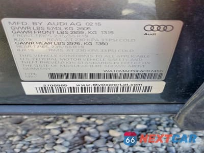 Zdjęcie 13 z 13 samochodu: 2015 AUDI Q5 TDI PREMIUM PLUS VIN:WA1CMAFP6FA097455 - miniatura