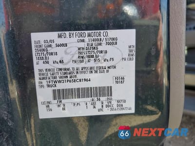 Zdjęcie 14 z 14 samochodu: 2005 FORD F350 SRW SUPER DUTY VIN:1FTWW31P65EC81964 - miniatura