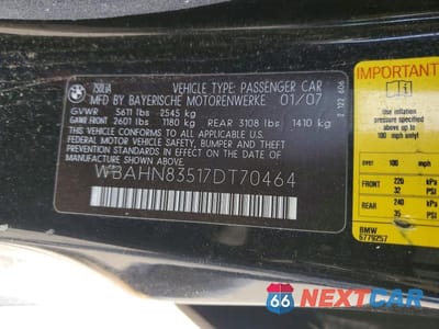 Zdjęcie 12 z 12 samochodu: 2007 BMW 750 VIN:WBAHN83517DT70464 - miniatura