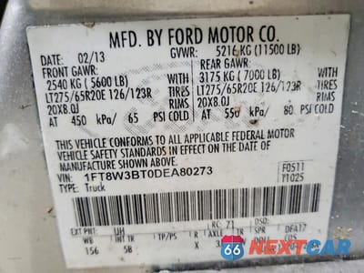 Zdjęcie 12 z 12 samochodu: 2013 FORD F350 SUPER DUTY VIN:1FT8W3BT0DEA80273 - miniatura
