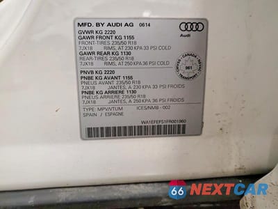Zdjęcie 13 z 13 samochodu: 2015 AUDI Q3 PREMIUM PLUS VIN:WA1EFEFS1FR001960 - miniatura
