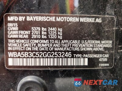 Zdjęcie 12 z 12 samochodu: 2016 BMW 535 XI VIN:WBA5B3C52GG253246 - miniatura